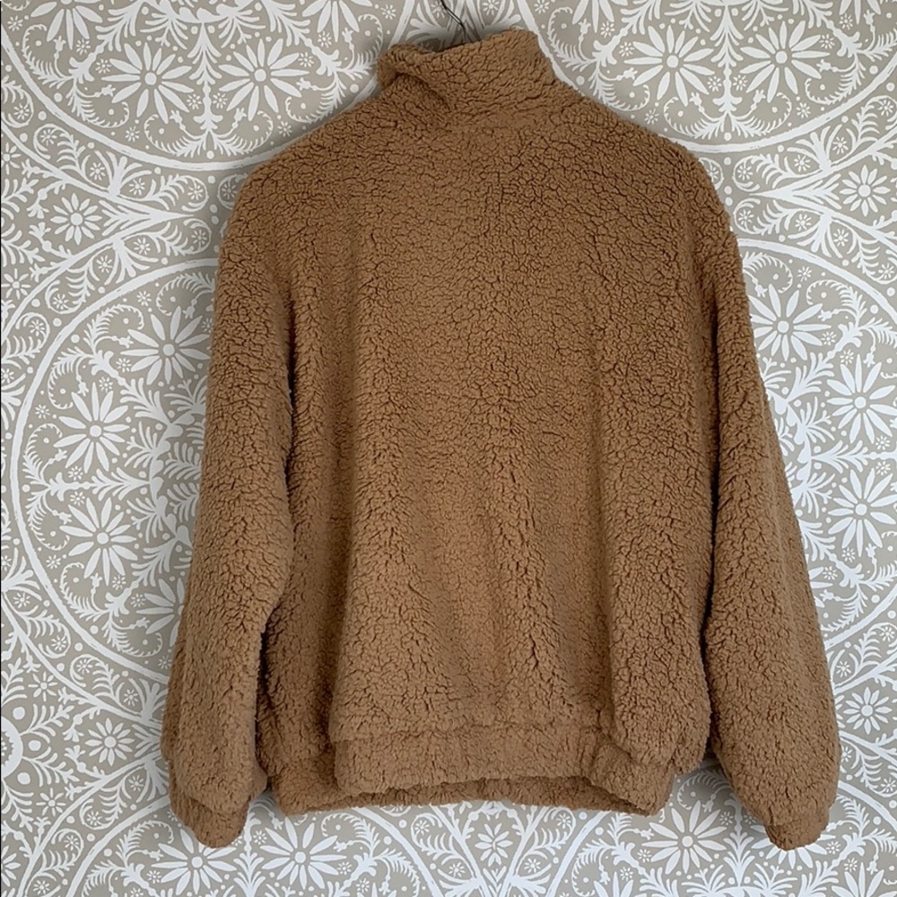 Tan Oversized Sherpa Teddy Jacket - Picture 4 of 8